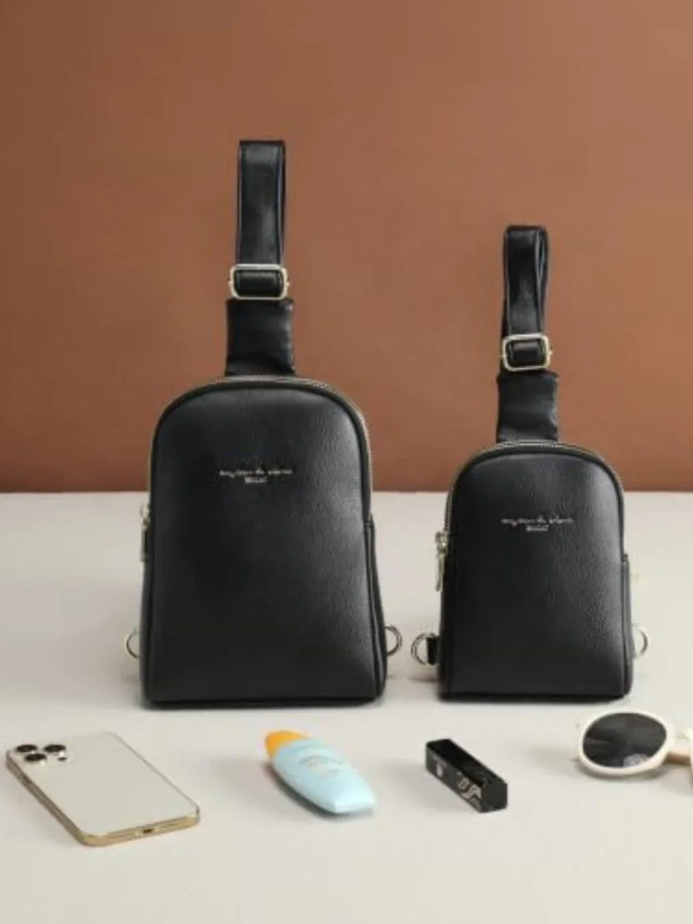 Lightweight Small Crossbody Sling Bag with Multiple Pockets Vegan Leather
